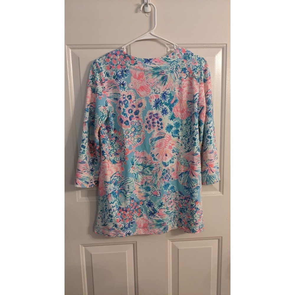 Lilly Pulitzer Justina Tunic SPF 50 Gypsea Serene Blue, Beachy, Summer XS - Picture 4 of 10